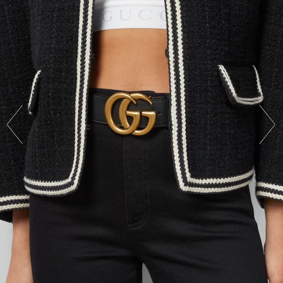 GUCCI wide leather belt (black) size 85 - Picture 4 of 6